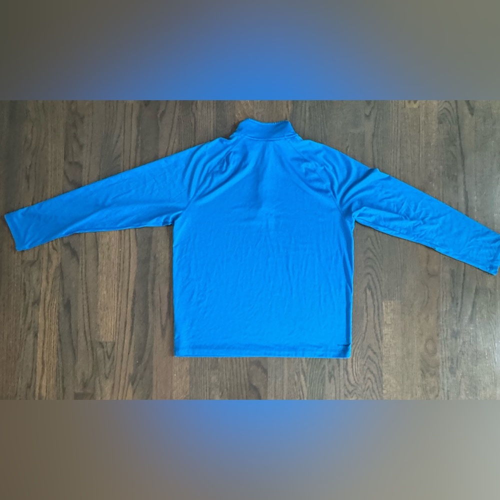 Reebok Vibrant Blue Playdry Quarter-Zip long sleeve shirt Medium EUC - Picture 2 of 6